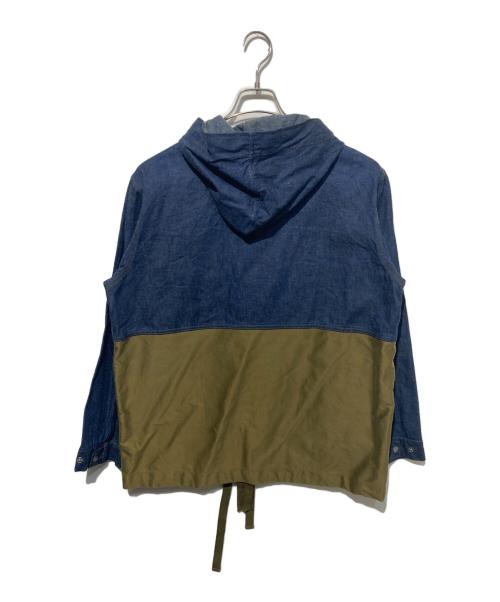NIGEL CABOURN（ナイジェルケーボン）NIGEL CABOURN (ナイジェルケーボン) Hooded Chore Jacket インディゴ×オリーブ サイズ:48の古着・服飾アイテム