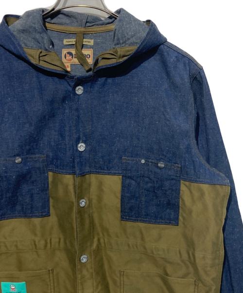 NIGEL CABOURN（ナイジェルケーボン）NIGEL CABOURN (ナイジェルケーボン) Hooded Chore Jacket インディゴ×オリーブ サイズ:48の古着・服飾アイテム