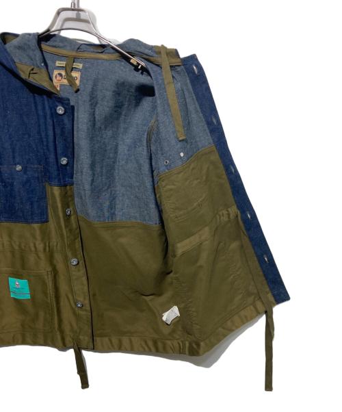 NIGEL CABOURN（ナイジェルケーボン）NIGEL CABOURN (ナイジェルケーボン) Hooded Chore Jacket インディゴ×オリーブ サイズ:48の古着・服飾アイテム
