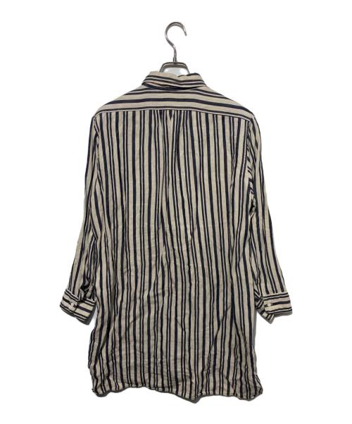 NIGEL CABOURN（ナイジェルケーボン）NIGEL CABOURN (ナイジェルケーボン) リネンライプシャツ ベージュ×グレー サイズ:48の古着・服飾アイテム