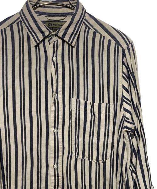 NIGEL CABOURN（ナイジェルケーボン）NIGEL CABOURN (ナイジェルケーボン) リネンライプシャツ ベージュ×グレー サイズ:48の古着・服飾アイテム