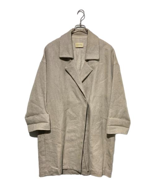 Curensology（カレンソロジー）Curensology (カレンソロジー) リネンハーフコート ベージュ サイズ:Fの古着・服飾アイテム