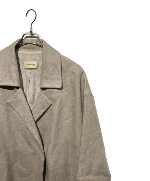 Curensology（カレンソロジー）Curensology (カレンソロジー) リネンハーフコート ベージュ サイズ:Fの古着・服飾アイテム