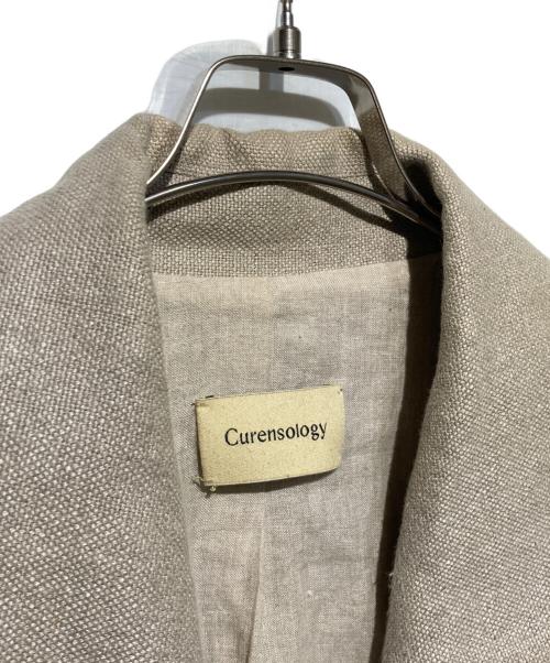 Curensology（カレンソロジー）Curensology (カレンソロジー) リネンハーフコート ベージュ サイズ:Fの古着・服飾アイテム