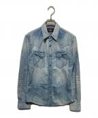 RRLダブルアールエル）の古着「コンチョボタンウエスタンシャツ」｜ブルー