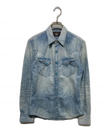 RRL（ダブルアールエル）の古着「コンチョボタンウエスタンシャツ」｜ブルー