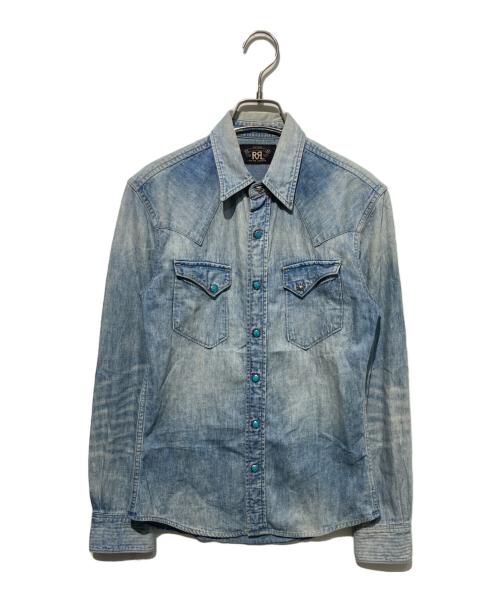 RRL（ダブルアールエル）RRL (ダブルアールエル) コンチョボタンウエスタンシャツ ブルー サイズ:2の古着・服飾アイテム