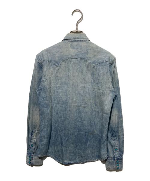 RRL（ダブルアールエル）RRL (ダブルアールエル) コンチョボタンウエスタンシャツ ブルー サイズ:2の古着・服飾アイテム