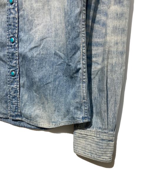 RRL（ダブルアールエル）RRL (ダブルアールエル) コンチョボタンウエスタンシャツ ブルー サイズ:2の古着・服飾アイテム