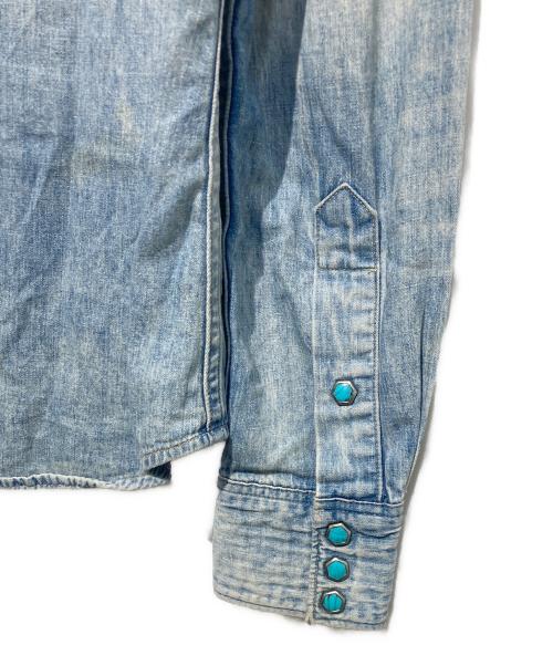 RRL（ダブルアールエル）RRL (ダブルアールエル) コンチョボタンウエスタンシャツ ブルー サイズ:2の古着・服飾アイテム