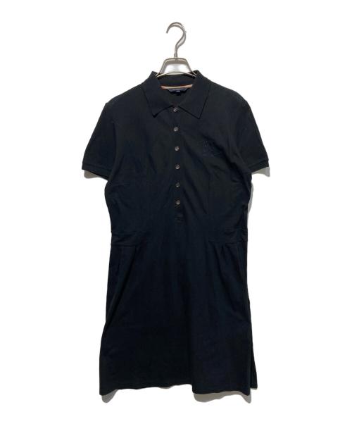 BURBERRY LONDON（バーバリーロンドン）BURBERRY LONDON (バーバリーロンドン) 馬上の騎士刺繍ポロワンピース ブラック サイズ:46の古着・服飾アイテム