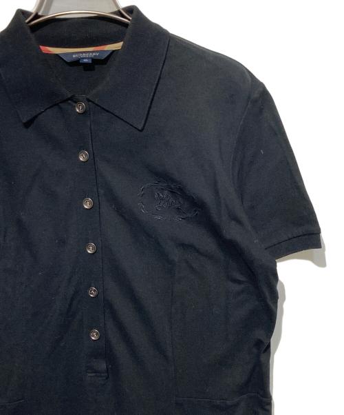 BURBERRY LONDON（バーバリーロンドン）BURBERRY LONDON (バーバリーロンドン) 馬上の騎士刺繍ポロワンピース ブラック サイズ:46の古着・服飾アイテム