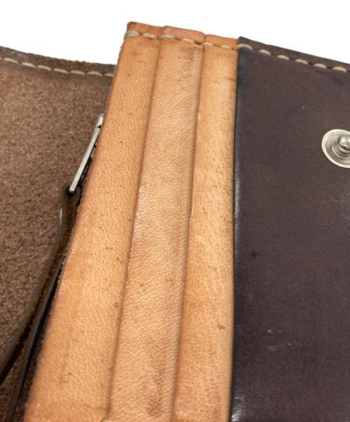 LUCKY JOHN（ラッキージョン）LUCKY JOHN (ラッキージョン) コンチョデザイン レザーロングウォレット ブラウンの古着・服飾アイテム