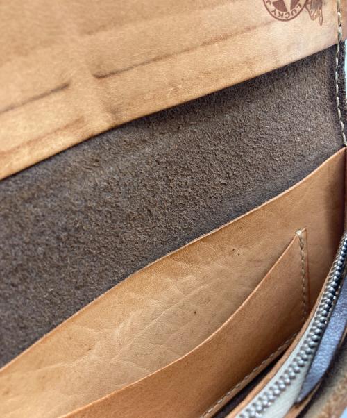 LUCKY JOHN（ラッキージョン）LUCKY JOHN (ラッキージョン) コンチョデザイン レザーロングウォレット ブラウンの古着・服飾アイテム