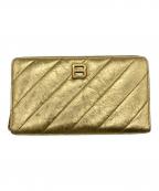 BALENCIAGAバレンシアガ）の古着「CRUSH CONTINENTAL WALLET」｜ゴールドカラー