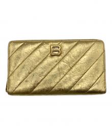 BALENCIAGA（バレンシアガ）の古着「CRUSH CONTINENTAL WALLET」｜ゴールドカラー