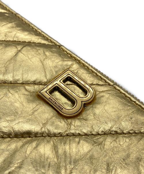 BALENCIAGA（バレンシアガ）BALENCIAGA (バレンシアガ) CRUSH CONTINENTAL WALLET ゴールドカラーの古着・服飾アイテム