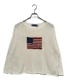 POLO RALPH LAUREN（ポロ・ラルフローレン）の古着「メッシュニット」｜ホワイト