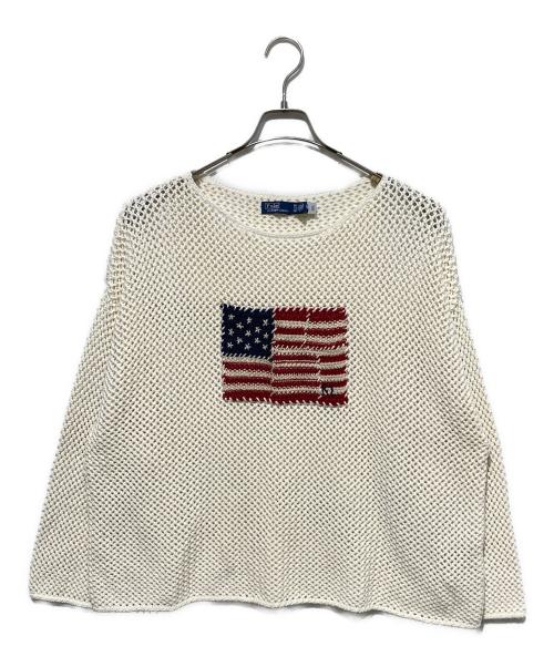POLO RALPH LAUREN（ポロ・ラルフローレン）POLO RALPH LAUREN (ポロ・ラルフローレン) メッシュニット ホワイト サイズ:XXLの古着・服飾アイテム