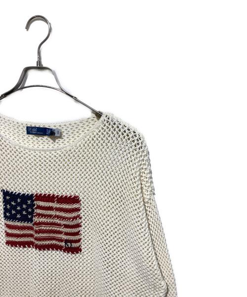 POLO RALPH LAUREN（ポロ・ラルフローレン）POLO RALPH LAUREN (ポロ・ラルフローレン) メッシュニット ホワイト サイズ:XXLの古着・服飾アイテム