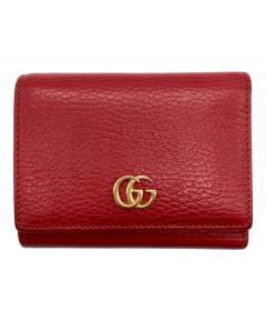 中古・古着通販】GUCCI (グッチ) 3つ折り財布 レッド｜ブランド・古着