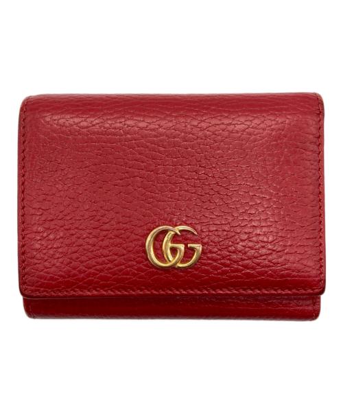 GUCCI（グッチ）GUCCI (グッチ) 3つ折り財布 レッドの古着・服飾アイテム