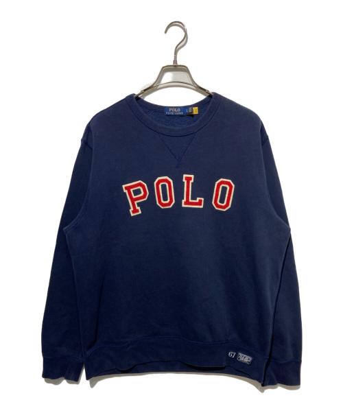 POLO RALPH LAUREN（ポロ・ラルフローレン）POLO RALPH LAUREN (ポロ・ラルフローレン) クルーネックスウェット ネイビー サイズ:Lの古着・服飾アイテム