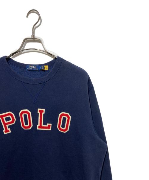 POLO RALPH LAUREN（ポロ・ラルフローレン）POLO RALPH LAUREN (ポロ・ラルフローレン) クルーネックスウェット ネイビー サイズ:Lの古着・服飾アイテム
