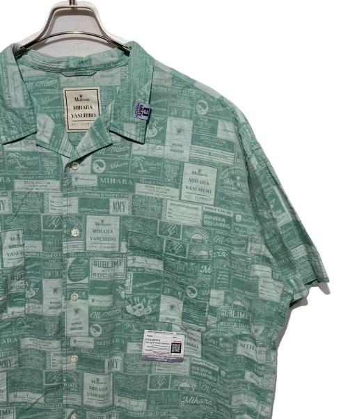 MIHARA YASUHIRO（ミハラヤスヒロ）MIHARA YASUHIRO (ミハラヤスヒロ) Classic Tag Jacqurd H/S Shirts グリーン サイズ:46の古着・服飾アイテム