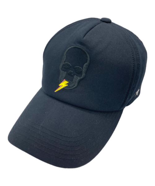 lucien pellat-finet（ルシアン・ペラフィネ）lucien pellat-finet (ルシアン・ペラフィネ) どくろ刺繍キャップ ブラック サイズ:フリー(56cm−58cm)の古着・服飾アイテム