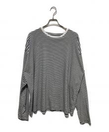 journal standard luxe（ジャーナルスタンダード ラックス）の古着「コンパクトジャージー クルーネックBigプルオーバー」｜ホワイト×ブラック