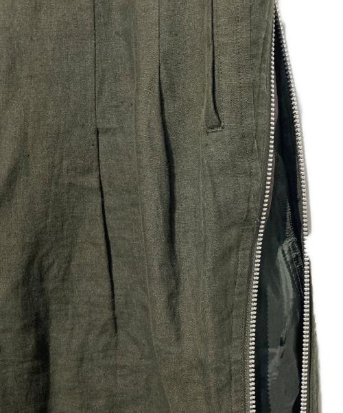 GROUND Y（グラウンドワイ）GROUND Y (グラウンドワイ) サイドジップ リネン バルーンワイドパンツ カーキ サイズ:3の古着・服飾アイテム
