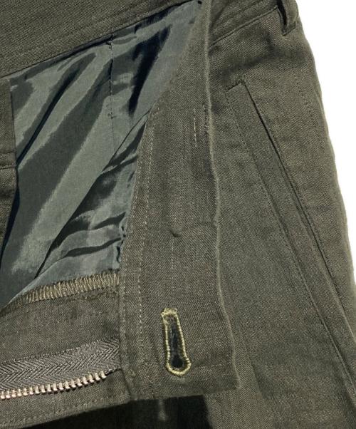 GROUND Y（グラウンドワイ）GROUND Y (グラウンドワイ) サイドジップ リネン バルーンワイドパンツ カーキ サイズ:3の古着・服飾アイテム