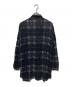 TRANSIT UOMO (トランジット ウオモ) 製品染めウールチェックロングシャツ ブラック サイズ:M：8000円