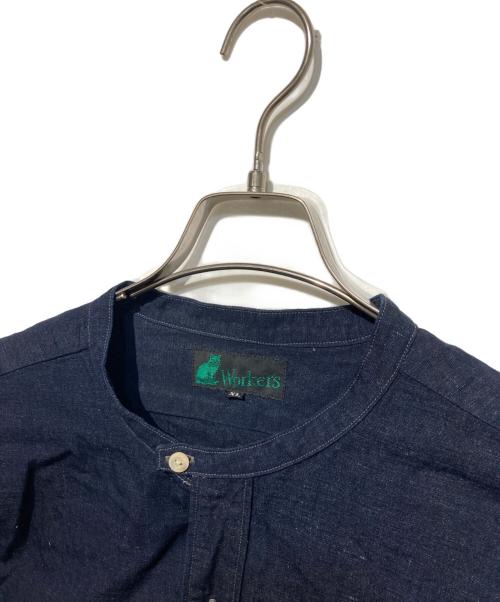 WORKERS（ワーカーズ）WORKERS (ワーカーズ) バンドカラーシャツ インディゴ サイズ:XLの古着・服飾アイテム