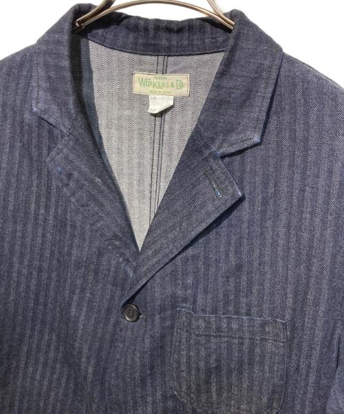WORKERS（ワーカーズ）WORKERS (ワーカーズ) LOUNGE JACKET COTTON HERRINGBONE ジャケット インディゴ サイズ:42の古着・服飾アイテム