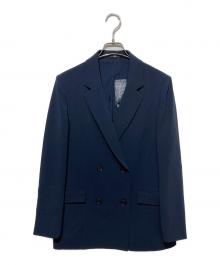 PLST（プラステ）の古着「トリアセブレンドダブルジャケット」｜ネイビー