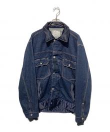 sacai（サカイ）の古着「DENIM X NYLON TWILL BLOUSON ドッキングデニムジャケット」｜インディゴ