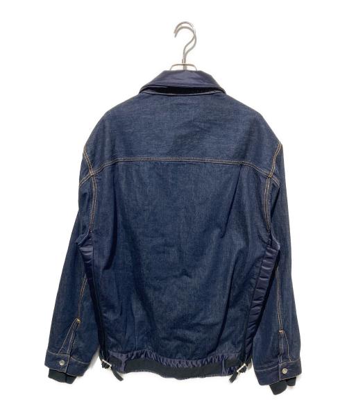 sacai（サカイ）sacai (サカイ) DENIM X NYLON TWILL BLOUSON ドッキングデニムジャケット インディゴ サイズ:4の古着・服飾アイテム