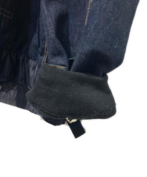 sacai（サカイ）sacai (サカイ) DENIM X NYLON TWILL BLOUSON ドッキングデニムジャケット インディゴ サイズ:4の古着・服飾アイテム