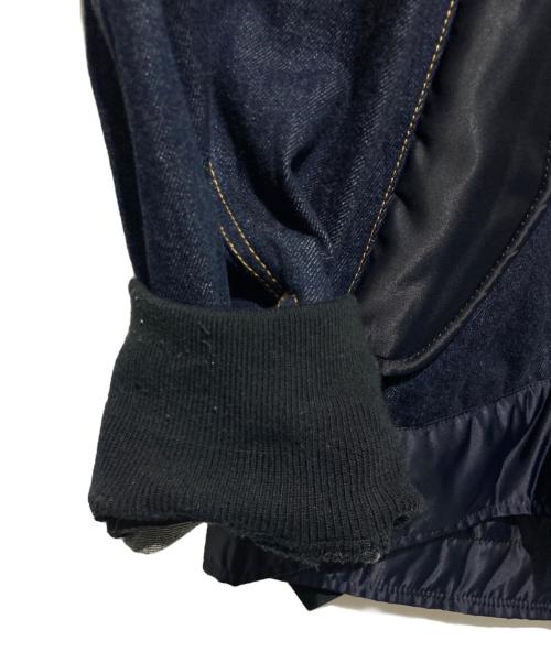 sacai（サカイ）sacai (サカイ) DENIM X NYLON TWILL BLOUSON ドッキングデニムジャケット インディゴ サイズ:4の古着・服飾アイテム