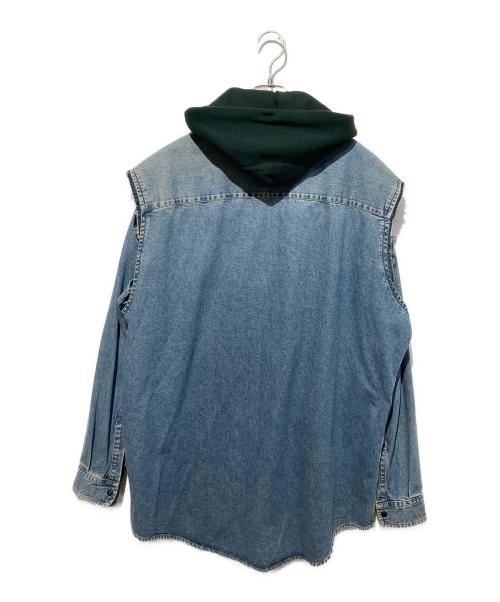 BALENCIAGA（バレンシアガ）BALENCIAGA (バレンシアガ) twinset Hoodie ツインセットフーディー ブラック×ブルー サイズ:39の古着・服飾アイテム