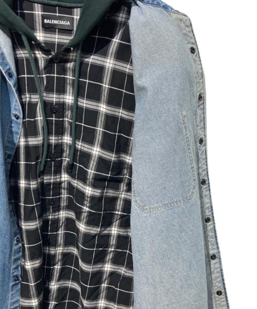 BALENCIAGA（バレンシアガ）BALENCIAGA (バレンシアガ) twinset Hoodie ツインセットフーディー ブラック×ブルー サイズ:39の古着・服飾アイテム