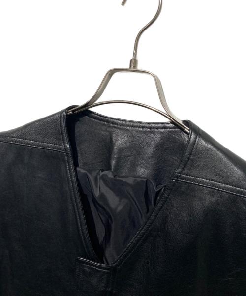 RICK OWENS（リックオウエンス）RICK OWENS (リックオウエンス) レースアップカーフレザーベスト ブラック サイズ:52の古着・服飾アイテム