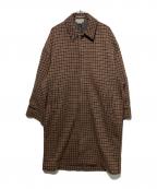 YOKEヨーク）の古着「DOUBLE JQUARD KNIT BALCOLLAR COAT」｜ブラウン
