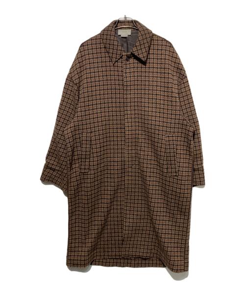 YOKE（ヨーク）YOKE (ヨーク) DOUBLE JQUARD KNIT BALCOLLAR COAT ブラウン サイズ:Mの古着・服飾アイテム