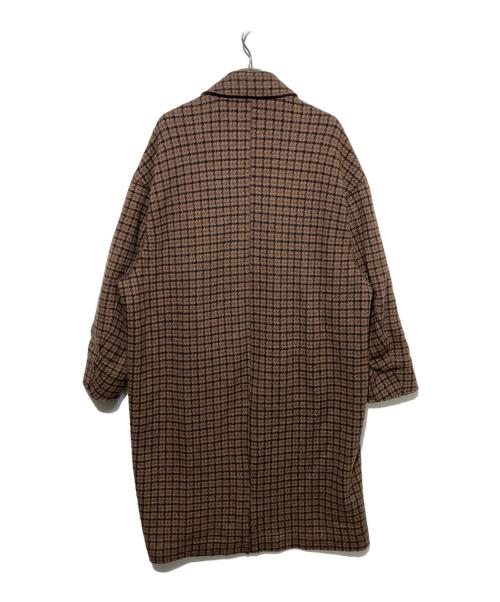 YOKE（ヨーク）YOKE (ヨーク) DOUBLE JQUARD KNIT BALCOLLAR COAT ブラウン サイズ:Mの古着・服飾アイテム
