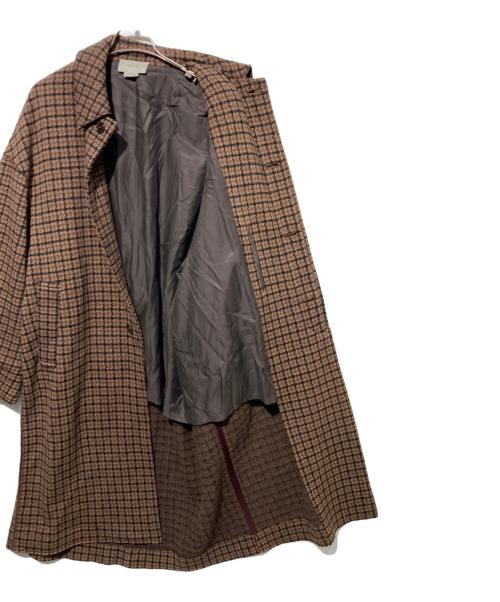 YOKE（ヨーク）YOKE (ヨーク) DOUBLE JQUARD KNIT BALCOLLAR COAT ブラウン サイズ:Mの古着・服飾アイテム