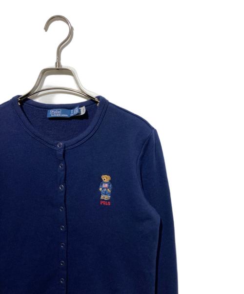POLO RALPH LAUREN（ポロ・ラルフローレン）POLO RALPH LAUREN (ポロ・ラルフローレン) ポロベア刺繍スウェットカーディガン ネイビー サイズ:XSの古着・服飾アイテム