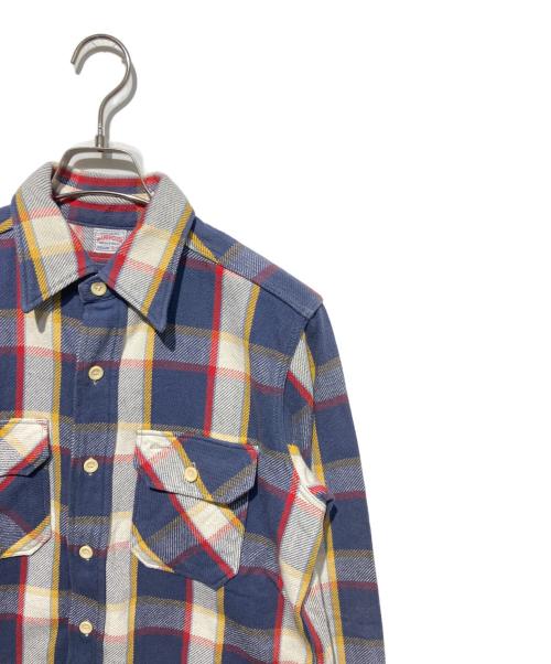 WAREHOUSE（ウエアハウス）WAREHOUSE (ウエアハウス) ネルシャツ ネイビー×ホワイト サイズ:15-15 1/2の古着・服飾アイテム